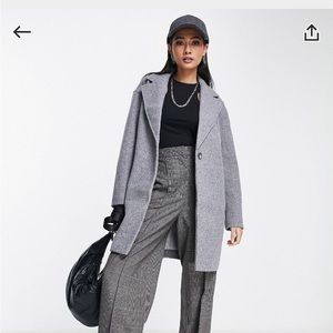Topshop Single Breasted Mid-Length Coat
